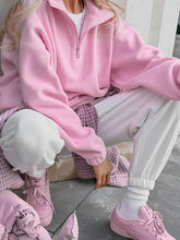 Load image into Gallery viewer, Quarter Zip Long Sleeve Sweatshirt