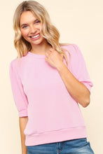 Load image into Gallery viewer, Haptics Full Size Wavy Rib Half Sleeve Knit Top