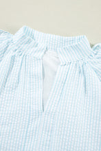 Load image into Gallery viewer, Ruffled Striped Notched Mini Dress