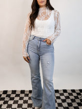 Load image into Gallery viewer, Lace Mock Neck Long Sleeve Top