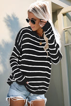 Load image into Gallery viewer, Striped Round Neck Drop Shoulder Sweater