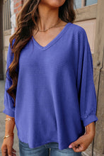 Load image into Gallery viewer, Texture V-Neck Long Sleeve Top