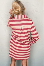 Load image into Gallery viewer, Double Take Full Size Striped Contrast Collared Neck Long Sleeve Dress
