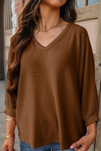 Load image into Gallery viewer, Texture V-Neck Long Sleeve Top