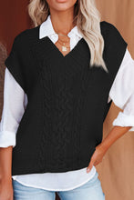Load image into Gallery viewer, Cable-Knit V-Neck Sweater Vest