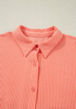 Load image into Gallery viewer, Corded Half Sleeve Button Up High Low Shirt