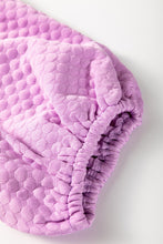 Load image into Gallery viewer, Textured Round Neck Puff Sleeve Blouse