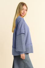 Load image into Gallery viewer, Davi & Dani Faux Layered Round Neck Sweater