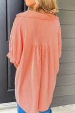 Load image into Gallery viewer, Corded Half Sleeve Button Up High Low Shirt