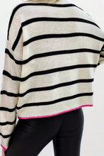 Load image into Gallery viewer, Striped Round Neck Drop Shoulder Sweater