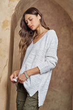 Load image into Gallery viewer, ADORA High-Low Side Slit V-Neck Sweater