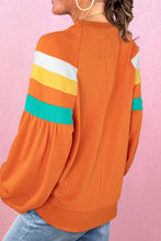 Load image into Gallery viewer, Color Block Round Neck Long Sleeve Sweatshirt