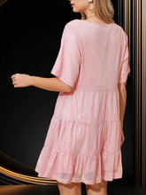 Load image into Gallery viewer, Sequin Round Neck Half Sleeve Mini Dress