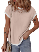 Load image into Gallery viewer, Contrast Trim Round Neck Short Sleeve T-Shirt