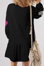 Load image into Gallery viewer, Sequin Heart Round Neck Long Sleeve Mini Dress