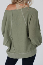 Load image into Gallery viewer, Exposed Seam Single Shoulder Long Sleeve Top