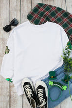 Load image into Gallery viewer, Lucky Clover Round Neck Long Sleeve Sweatshirt