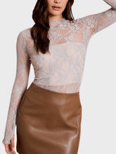 Load image into Gallery viewer, Lace Mock Neck Long Sleeve Top