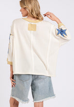 Load image into Gallery viewer, SAGE + FIG Star Patch Side Slit Round Neck Top