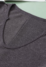 Load image into Gallery viewer, Waffle-Knit Notched Long Sleeve Sweatshirt