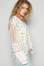 Load image into Gallery viewer, POL Floral Crochet Patch V-Neck Top