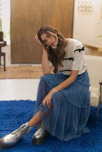 Load image into Gallery viewer, Annie Wear Striped Bow Round Neck Knit Top