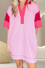 Load image into Gallery viewer, Color Block Johnny Collar Half Sleeve Dress