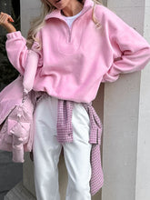 Load image into Gallery viewer, Quarter Zip Long Sleeve Sweatshirt