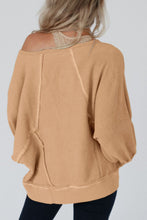 Load image into Gallery viewer, Exposed Seam Single Shoulder Long Sleeve Top