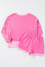 Load image into Gallery viewer, Sequin Heart Round Neck Top and Shorts Set