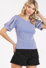 Load image into Gallery viewer, Mittoshop Mineral Wash Puff Sleeve Rib Knit T-Shirt
