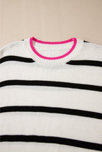 Load image into Gallery viewer, Striped Round Neck Drop Shoulder Sweater