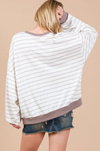 Load image into Gallery viewer, Ces Femme Striped Round Neck Drop Shoulder Sweatshirt
