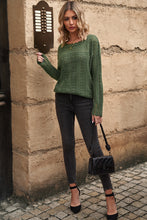 Load image into Gallery viewer, Openwork Round Neck Long Sleeve Knit Top