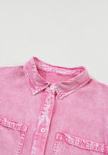 Load image into Gallery viewer, Collared Neck Button Down Mini Denim Dress