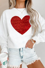 Load image into Gallery viewer, Valentine’s Day Heart Round Neck Long Sleeve Sweatshirt