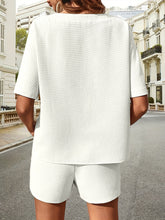 Load image into Gallery viewer, Waffle-Knit Half Sleeve Top and Shorts Set
