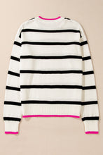 Load image into Gallery viewer, Striped Round Neck Drop Shoulder Sweater