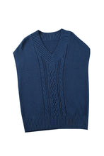 Load image into Gallery viewer, Cable-Knit V-Neck Sweater Vest