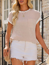 Load image into Gallery viewer, Contrast Trim Round Neck Short Sleeve T-Shirt