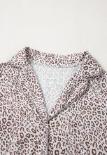 Load image into Gallery viewer, Leopard Button Down Long Sleeve Top and Pants Lounge Set