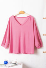 Load image into Gallery viewer, Texture V-Neck Long Sleeve Top