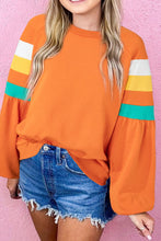 Load image into Gallery viewer, Color Block Round Neck Long Sleeve Sweatshirt