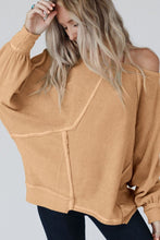 Load image into Gallery viewer, Exposed Seam Single Shoulder Long Sleeve Top
