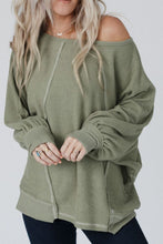 Load image into Gallery viewer, Exposed Seam Single Shoulder Long Sleeve Top