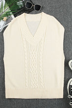 Load image into Gallery viewer, Cable-Knit V-Neck Sweater Vest