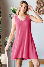 Load image into Gallery viewer, Heimish Full Size V-Neck Ribbed Mini Tank Dress