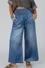 Load image into Gallery viewer, Smocked Wide Leg Jeans