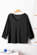Load image into Gallery viewer, Texture V-Neck Long Sleeve Top