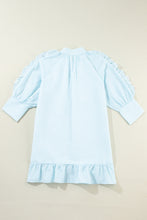 Load image into Gallery viewer, Ruffled Striped Notched Mini Dress